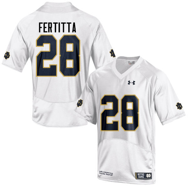 Men #28 Nicco Fertitta Notre Dame Fighting Irish College Football Jerseys-White